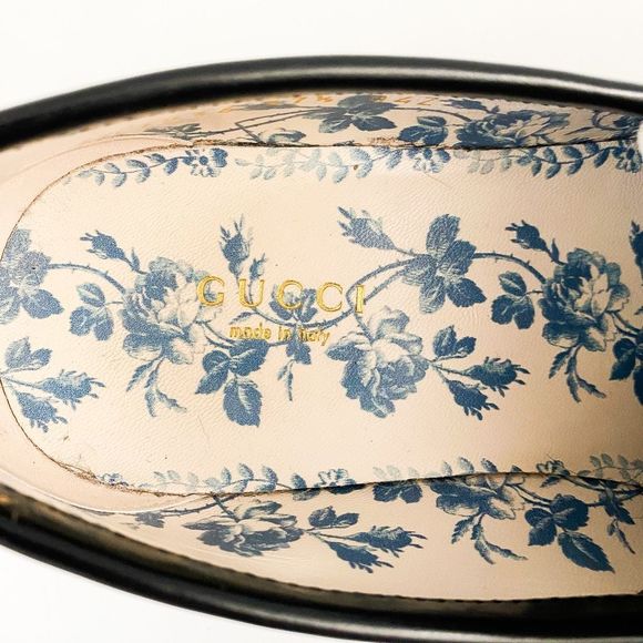 Gucci Loafers Lug Sole Chunky Black Leather Horsebit Size 37.5, 7.5 - Picture 10 of 14